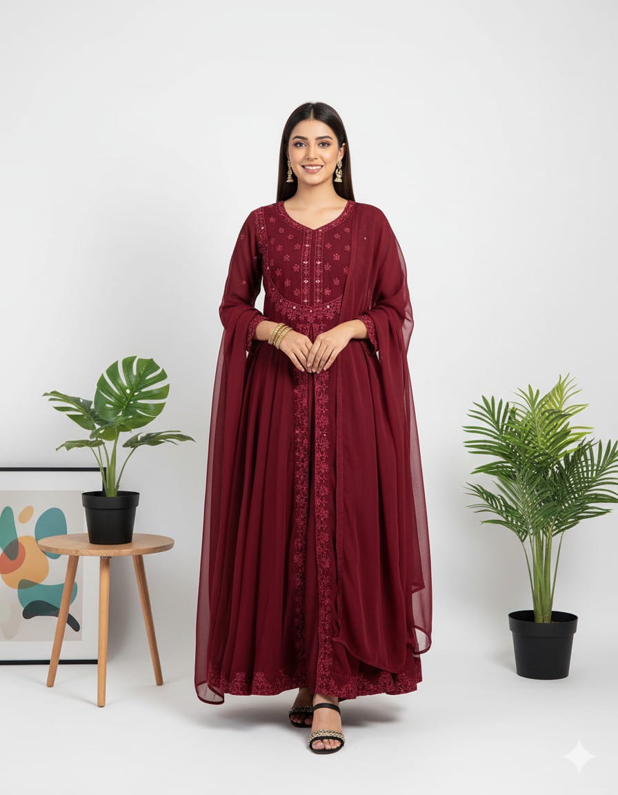 MIRROR EMBROIDERY MAXI