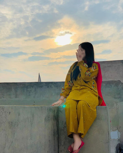 Cross-Stitch Plazzo Embroidery 2pc