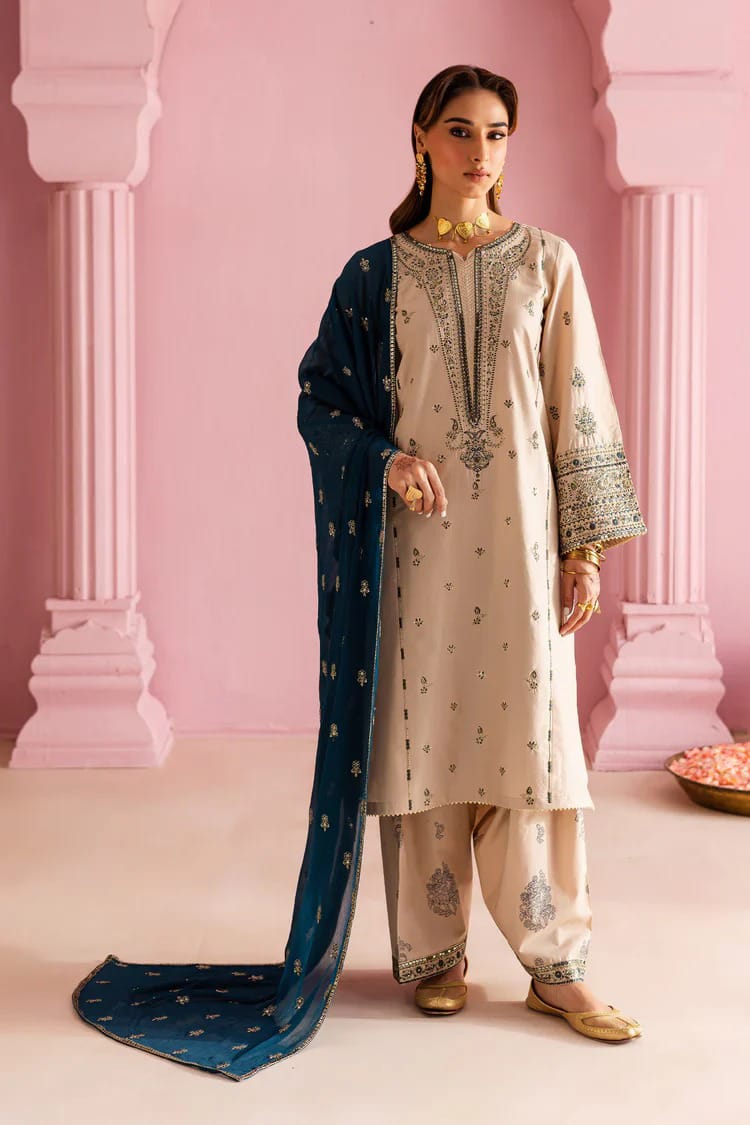Dhanak Embroidery 3-pc